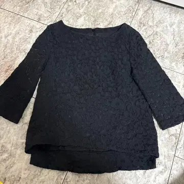 그레이스 콘티넨탈 Diagram 블랙 레이스 7부 소매 상의