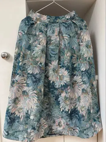 자카드 직물 롱 스커트