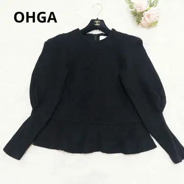 새상품급 OHGA 오가 souffle 수플레 니트 페플럼 울