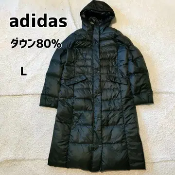 소매 로고 롱 다운 자켓 벤치 코트 블랙