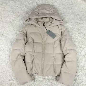 M-PREMIER COUTURE 다운 자켓 34 베이지 후드 부착