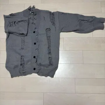 VOLCANA&APHRODITE 그레이 데미지 가디건