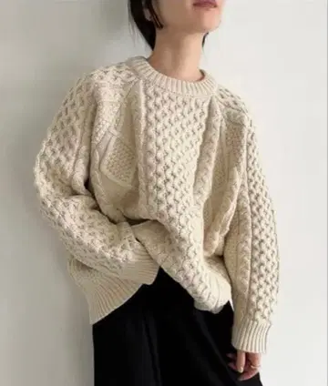 select MOCA by son 빈티지 스타일 케이블 니트