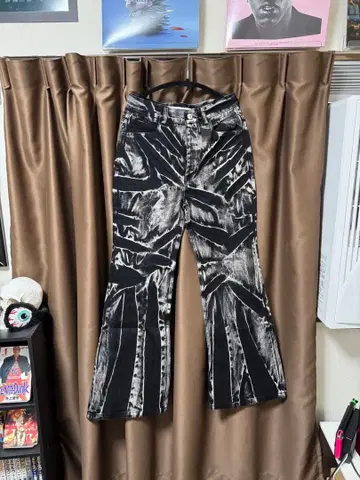 익일 배송 STARTEXCEEDEND 플레어 팬츠 블랙/화이트