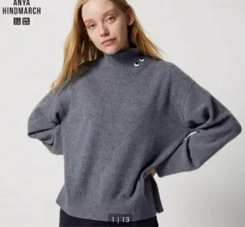 레어 유니클로 x 안야 힌드마치 캐시미어 100% 스웨터 하이넥 S