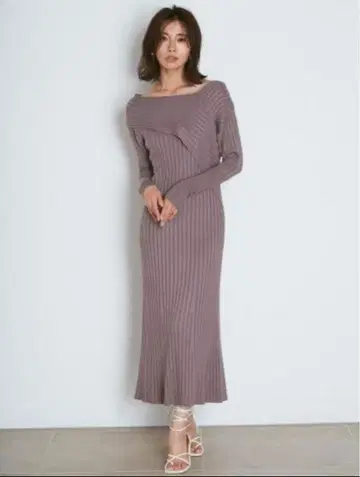 [ 새상품급 ] SNIDEL 아지메 와이드 리브 니트 원피스 스나이델