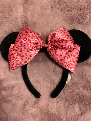 디즈니 머리띠 레오파드 무늬 리본 디즈니랜드 디즈니씨