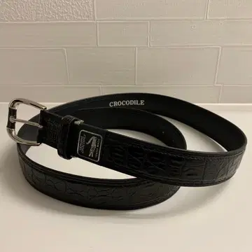 Crocodile 천연 가죽 블랙 벨트 일본제
