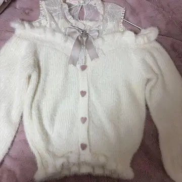 LIZLISA 오프숄더 니트 화이트