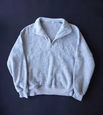 80's 빈티지 플리스 자켓 하프 지퍼 올드 YKK 그레이