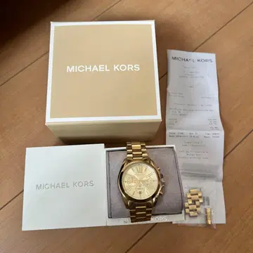 [ 새상품급 ] 마이클코어스 영문 크로노그래프 손목시계 골드