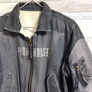 PINK HOUSE 핑크하우스 도트 무늬 데님 자켓 MA-1