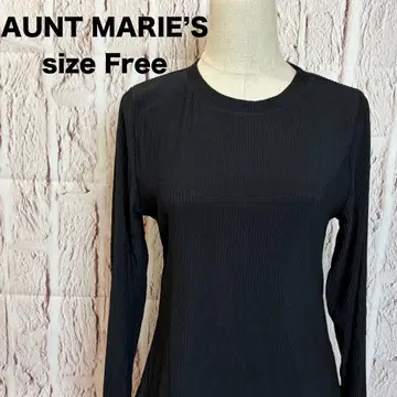AUNT MARIE'S 앤트마리스 긴팔 티셔츠 무지 리브 새상품급