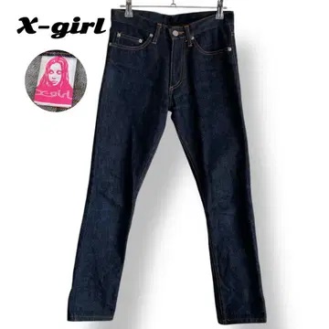 미사용급 X-girl 엑스걸 인디고 슬림 스트레이트 데님
