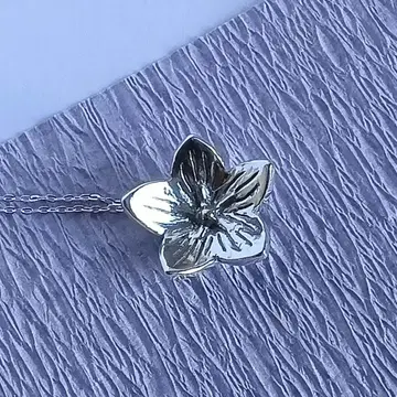 플라워 목걸이 길경 실버925