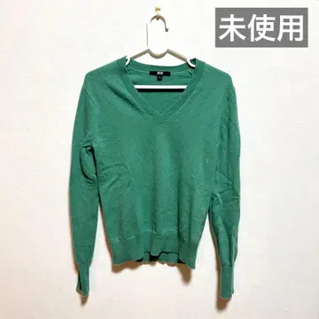 UNIQLO 유니클로 캐시미어 100% V넥 스웨터 니트 그린 S