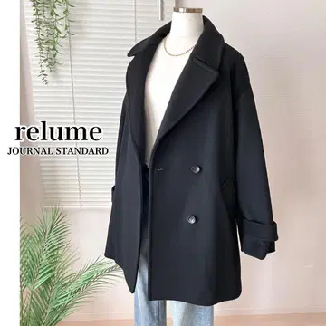 [ 2024AW ] relume 슈퍼 파인 비버 P 코트 블랙 36