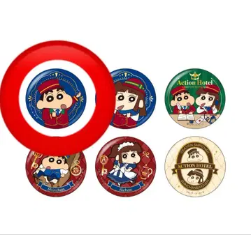 짱구는 못말려(크레용 신짱) 금박 캔뱃지 (랜덤 6종) 액션 호텔