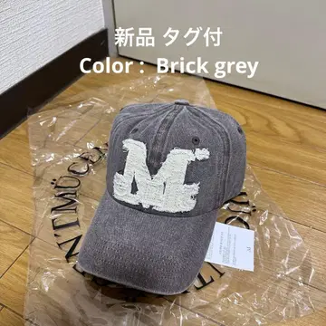 MUCENT 빈티지 아플리케 발캡 그레이 (화이트 로고)