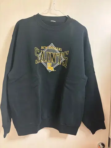 NFL 뉴올리언스 세인츠 자수 로고 맨투맨 블랙