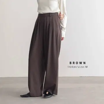 for/c 포씨 턱 와이드 팬츠 TM 사이즈 브라운