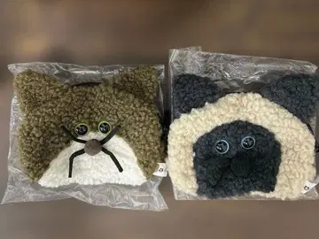 복슬복슬 고양이 파우치 2 브라운 하치와레 그레이샴