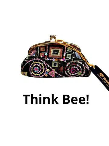 미사용품 Think Bee! 싱크비 자수 가마구치 파우치