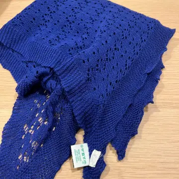 G.H.MUM 로얄 블루 레이스 니트 스톨 마사키 허그아워