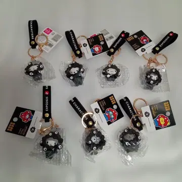 박람회 한정판 산리오 블랙 미야쿠미야쿠 코스튬 키링 컴플리트 7종