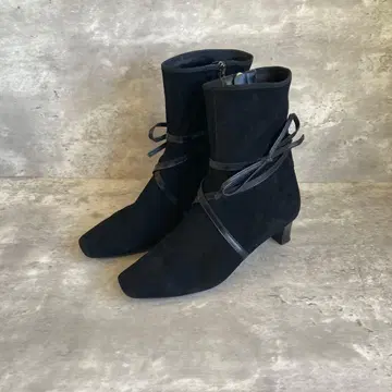 긴자 요시노야 (23.5cm) 숏부츠 부티/사이드 지퍼/블랙