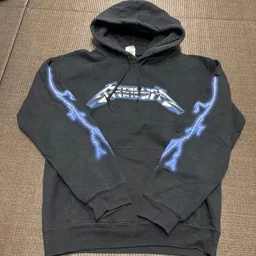 00sMetallica 번개 그래픽 썬더 후드티