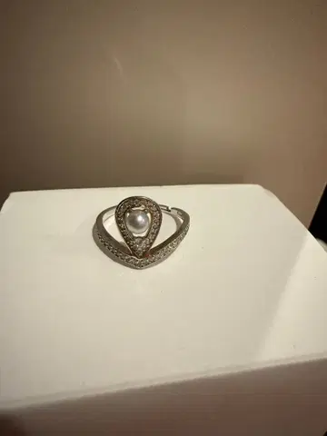 실버 925 펄 V자형 반지