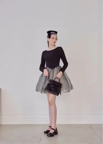 Ballerina dot tulle docking one-piece