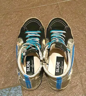 Golden Goose SLIDE 메탈릭 하이컷 스니커즈