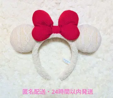 미키 귀 머리띠 빨간색 리본