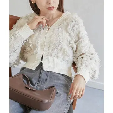 [택 포함 새상품] thevon 전후 2way 프린지 숏 가디건