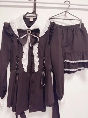 Street Honey 사이드 업 헴 셋업 (블랙)