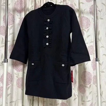 안드라브 사이즈 L 블랙 프릴 무릎 기장 원피스