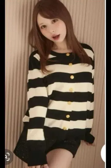 TITTY&CO. 보더 가디건 블랙/FREE