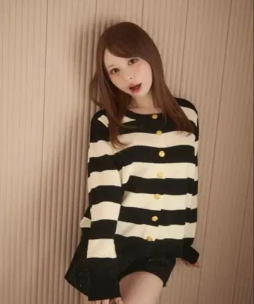 TITTY&CO. 보더 가디건 블랙/FREE