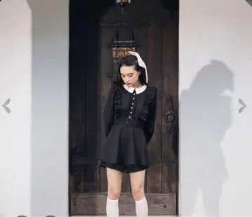 bubbles 더블 프릴 트위드 셋업 블랙