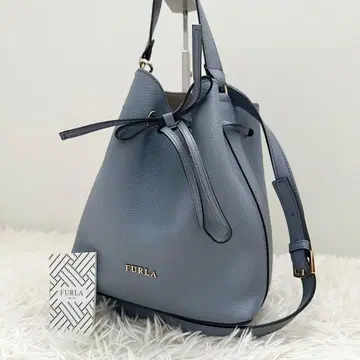 새상품급 훌라 코스탄자 가죽 복조리 숄더백 2way 블루 그레이