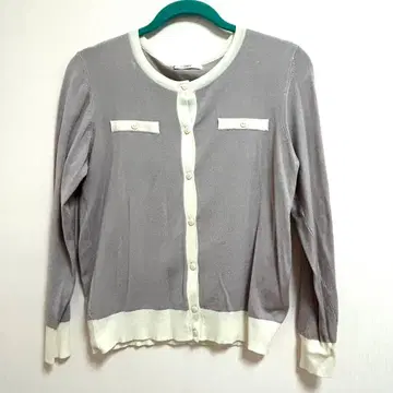 index 새상품 택 포함 그레이 연보라 계열 M 사이즈 긴팔 가디건