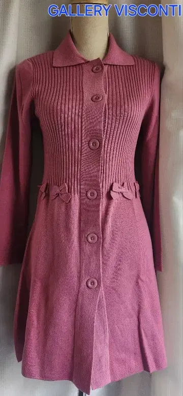매우 새상품급 GALLERY VISCONTI 니트 원피스 롱 가디건