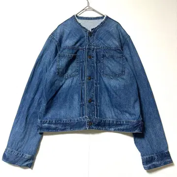 띠어리 럭스 데님 노카라 자켓 여성용 42 Y