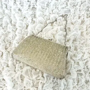 [ 고급 & 컨디션 최상 ] 비즈 핸드백 쇼와 레트로 반짝이 백 고급 백