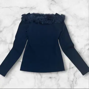 셀포드 페더 프릴 리브 니트 풀오버 스웨터 퍼 M