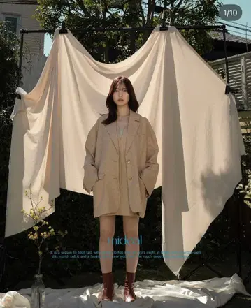 mideal spring tweed 오버 자켓