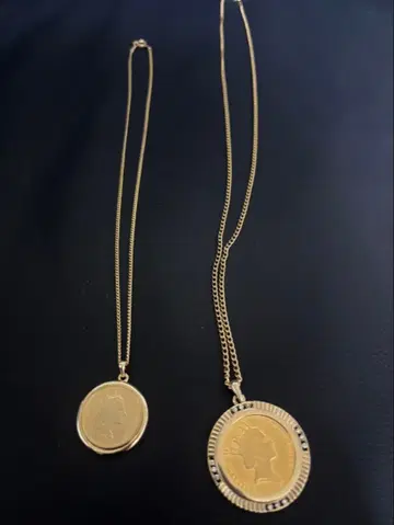 엘리자베스 여왕 2세 2 페니 코인 펜던트 목걸이 앤티크