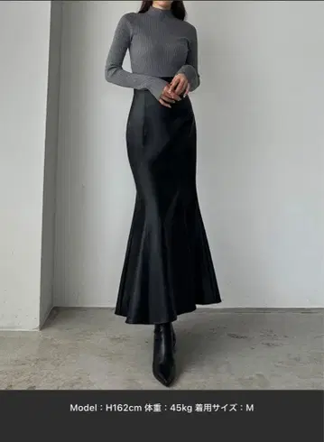 PU 가죽 하이웨스트 머메이드 스커트 블랙 M 사이즈 Louvre